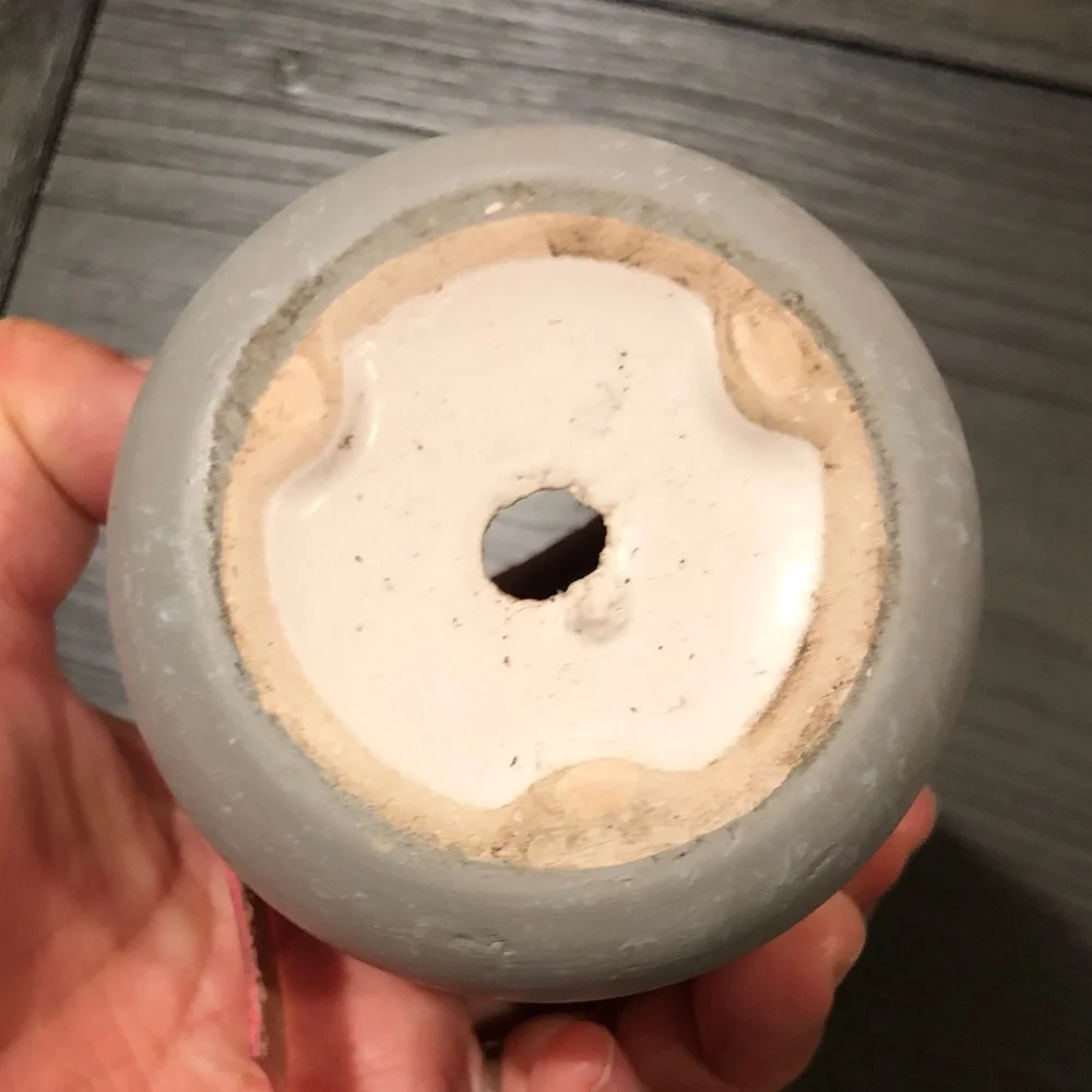 Ceramic Planter in White and Light Gray